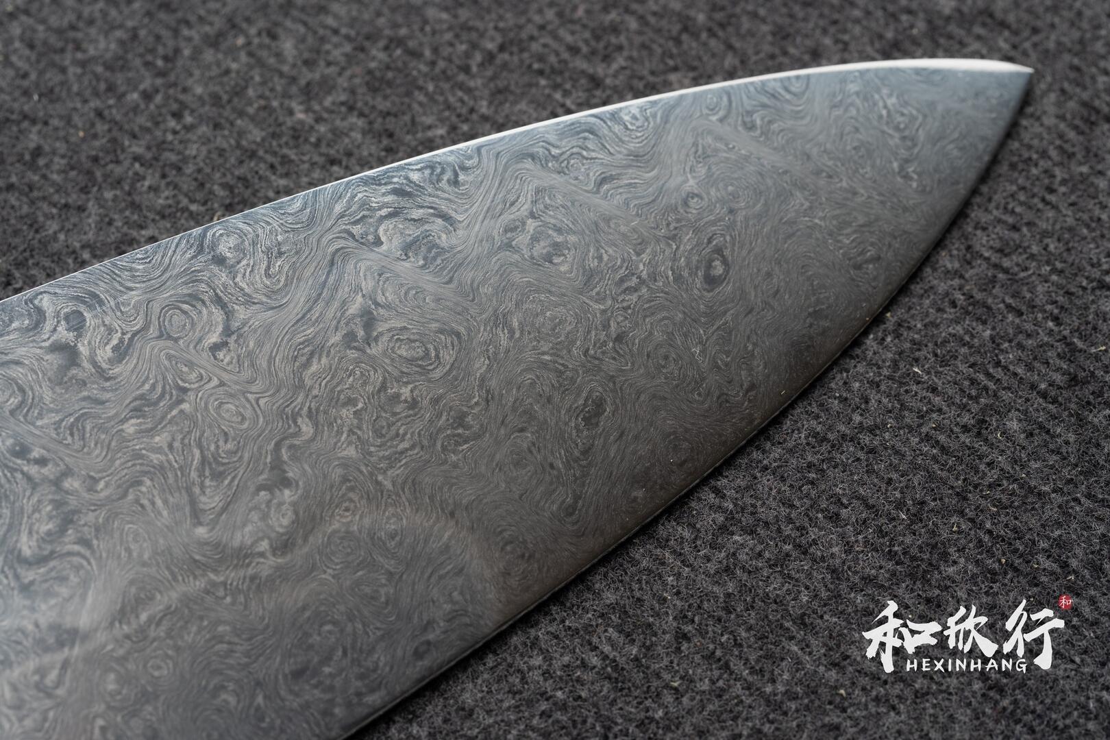 新国作XinGuo 超青鋼水本燒青染鍛流線牛刀240mm